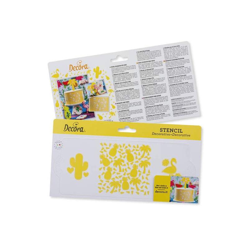 STENCIL FENICOTTERO E CACTUS 10x25cm