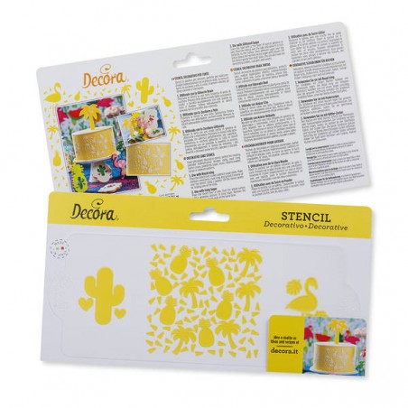 STENCIL FENICOTTERO E CACTUS 10x25cm