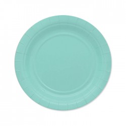PIATTI DESSERT ECOLOR BIODEGRADABILI 18cm ACQUA MARINA 25pz