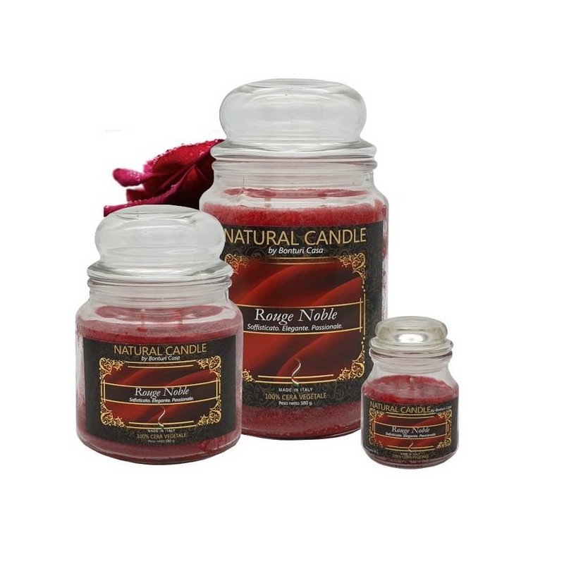 NATURE CANDLE 90gr GIARA 100% CERA VEGETALE ROUGE NOBLE