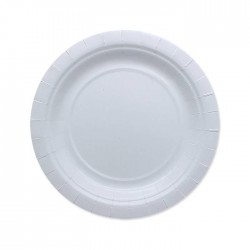 PIATTI DESSERT ECOLOR BIODEGRADABILI 18cm BIANCO 25pz