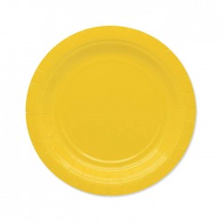 PIATTI DESSERT ECOLOR BIODEGRADABILI 18cm GIALLO 25pz
