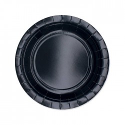 PIATTI DESSERT ECOLOR BIODEGRADABILI 18cm NERO 25pz