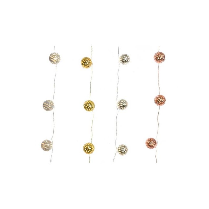 FILO MICRO LED C/PALLINE 110cm 12 LUCI SILVER BIANCO CALDO indoor