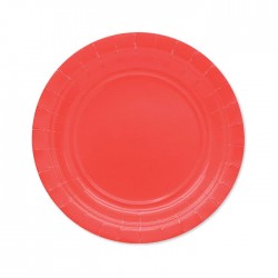 PIATTI DESSERT ECOLOR BIODEGRADABILI 18cm ROSSO 25pz