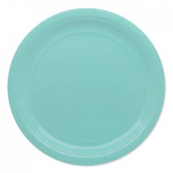 PIATTI PIANI ECOLOR BIODEGRADABILI 24cm ACQUA MARINA 25pz