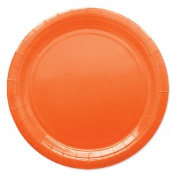 PIATTI PIANI ECOLOR BIODEGRADABILI 24cm ARANCIO 25pz