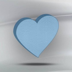 SAGOMA POLISTIROLO PASTELLO CUORE 3cm CELESTE