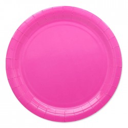PIATTI PIANI ECOLOR BIODEGRADABILI 24cm FUCSIA 25pz