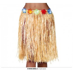 GONNA HAWAIANA PAGLIA E FIORI 50cm