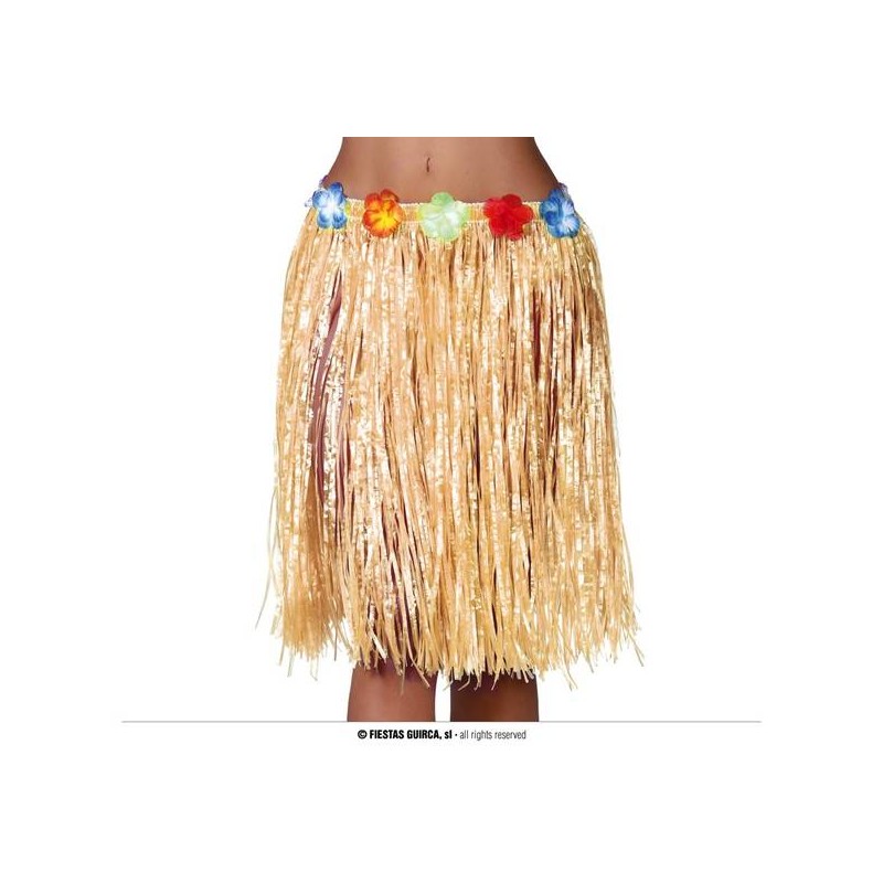 GONNA HAWAIANA PAGLIA E FIORI 50cm