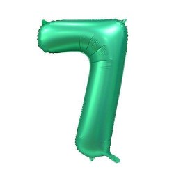 PALLONE NUMERO 7 MYLAR 86cm 34 VERDE SATIN