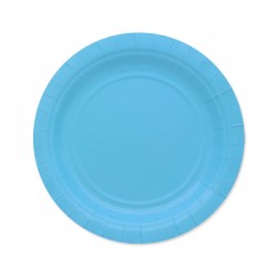 PIATTI DESSERT ECOLOR BIODEGRADABILI 18cm CELESTE 25pz