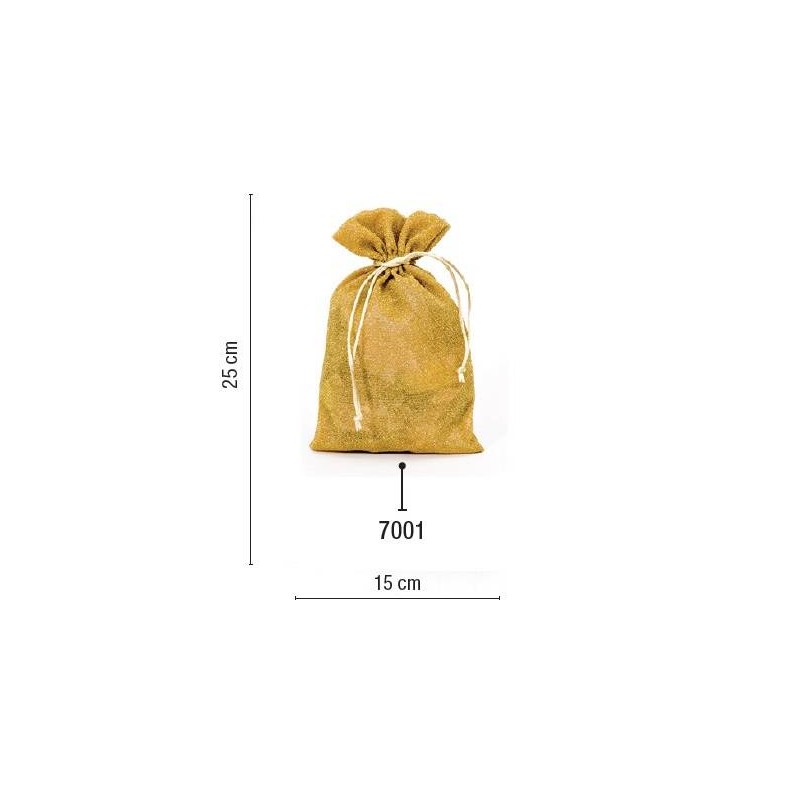 SACCHETTO ORGANZA PUDDING BAGS 15x25cm 7001-ORO 5pz