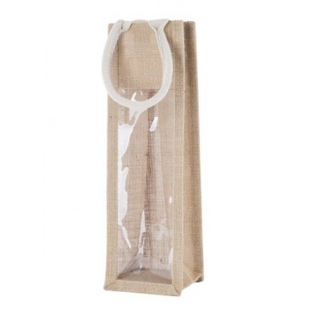 BORSA PORTABOTTIGLIE IN JUTA C/FIN 10+10x33cm