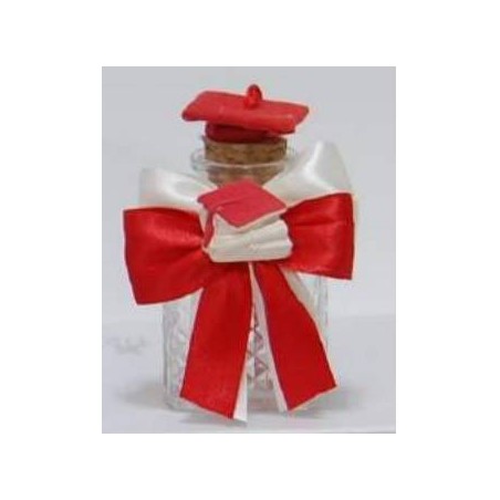 VASETTO VETRO 5x5cm C/APPL TOCCO LAUREA