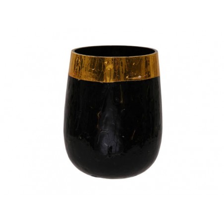 VASO VETRO LEOPARDATO ø8x9cm VERDE