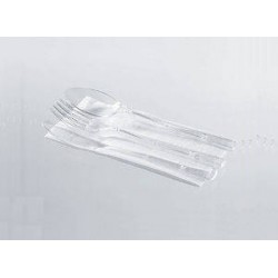 TRIS FORCHETTA+COLTELLO+CUCCHIAIO+TOV TRASPARENTI LUX 500pz