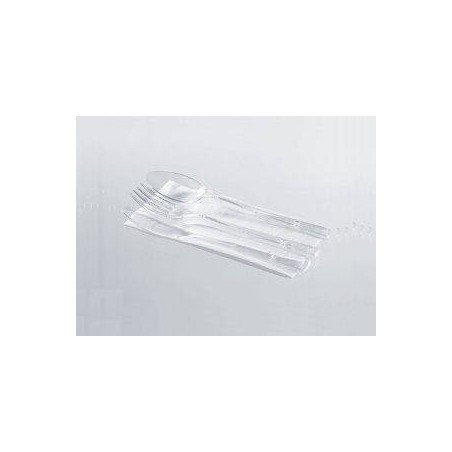 TRIS FORCHETTA+COLTELLO+CUCCHIAIO+TOV TRASPARENTI LUX 500pz
