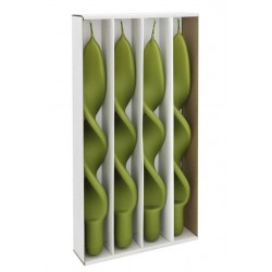 CANDELA STELO TORCIGLIONE VERDE OLIVA H.27cm ø2,2cm 4pz