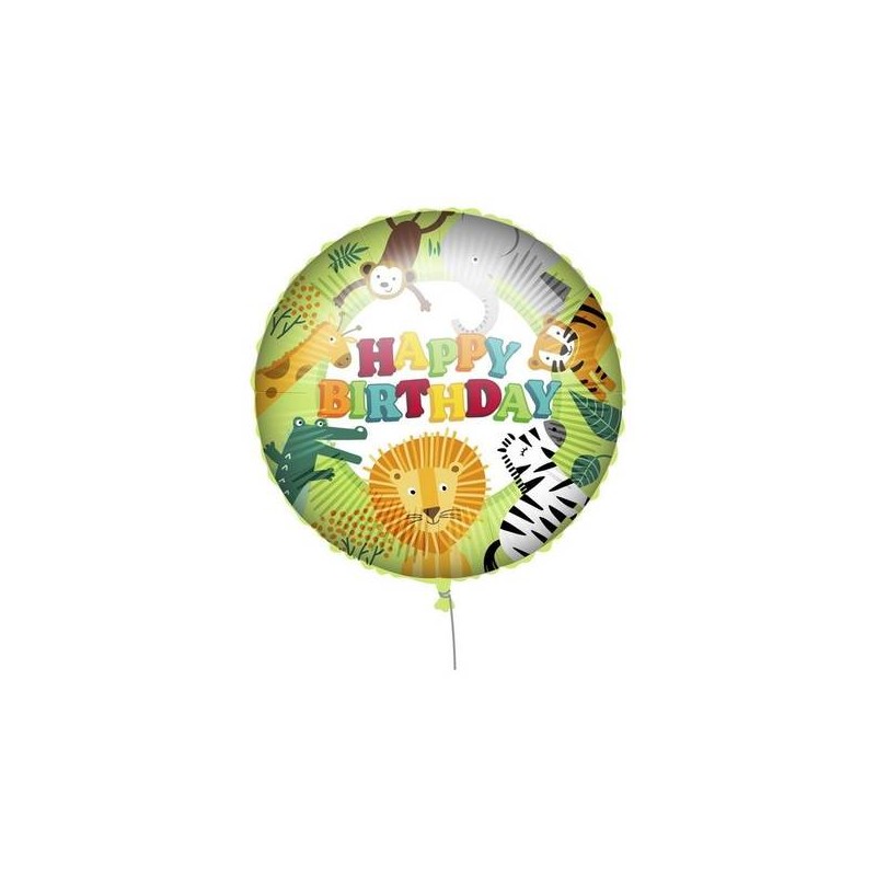PALLONE MYLAR HAPPY BIRTHDAY JUNGLE 45cm