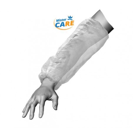 Mr.Care - MANICOTTO PP C/ELASTICI CUCITI 30gr/mq BIANCO 100pz