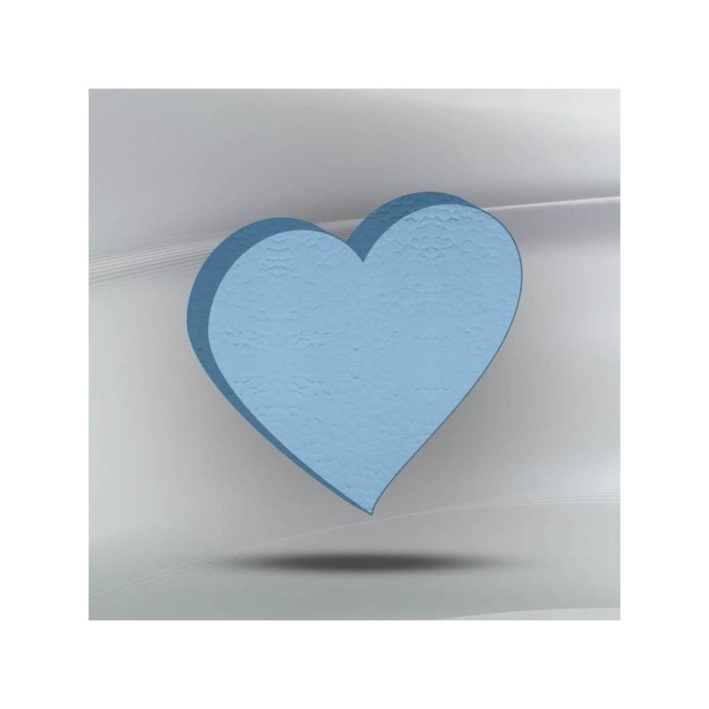 SAGOMA POLISTIROLO PASTELLO CUORE 3cm CELESTE