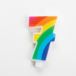 CANDELINA NUMERO 7 SCINTILLANTI RAINBOW 9,5cm