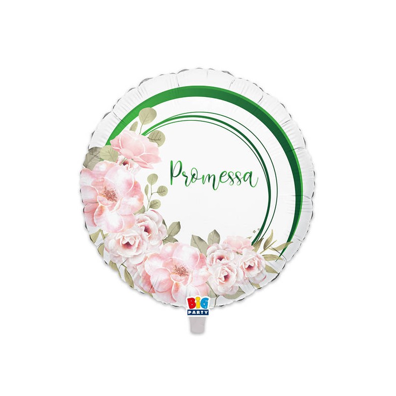 PALLONE MYLAR TONDO 45cm PROMESSA FLORAL