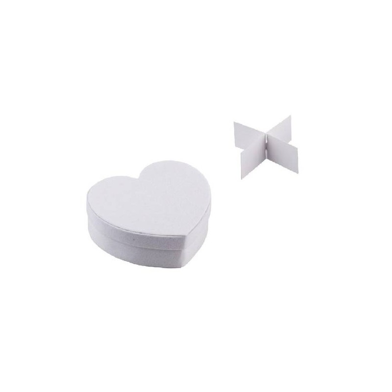 SCATOLA CUORE VELLUTO 12x4cm BIANCO
