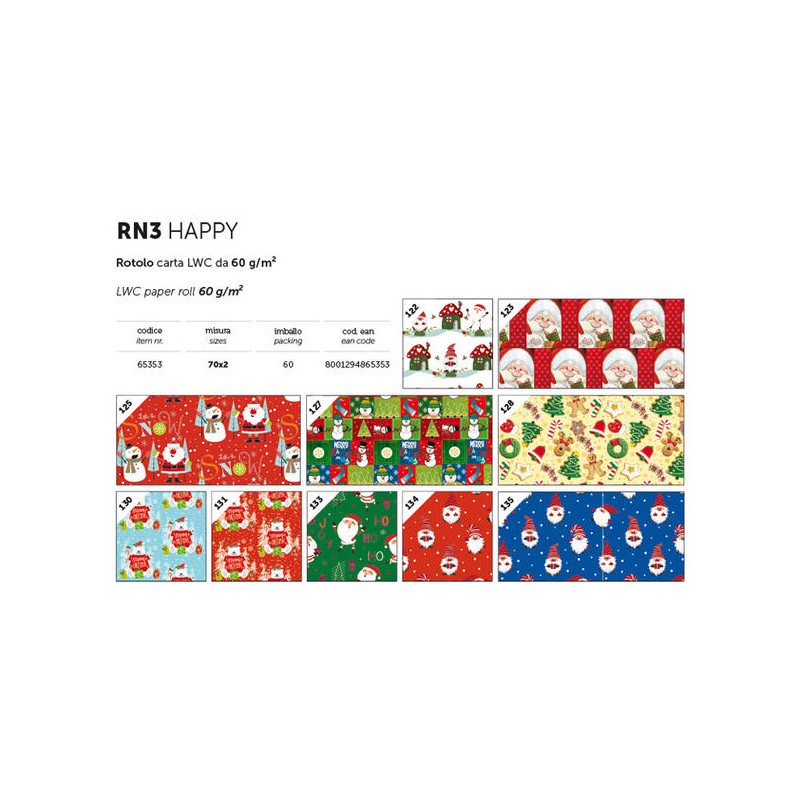 CARTA REGALO ROTOLO 0,7x2mt ASS. RN3 HAPPY