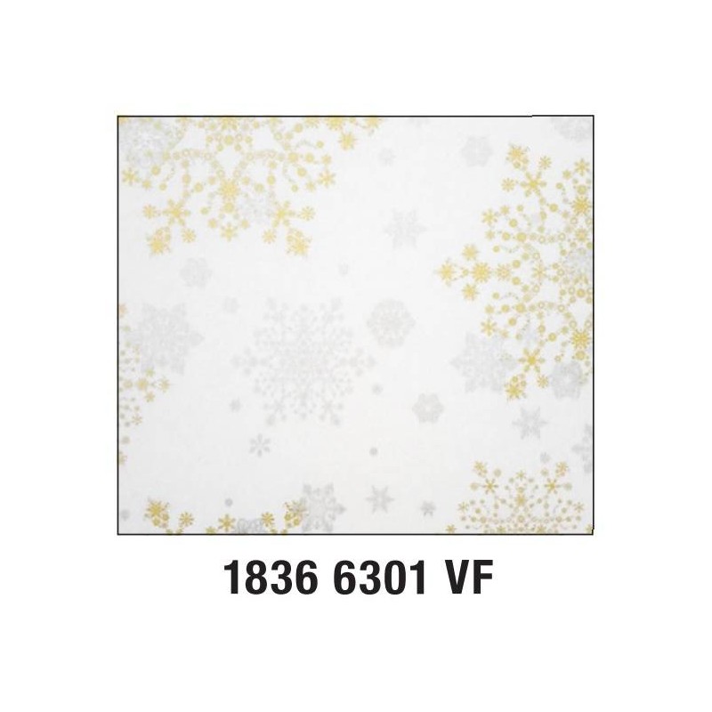 CARTA VELINA 70x100cm DECOR BIANCO-ORO 2 FOGLI 1836-6301
