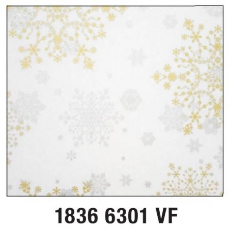 CARTA VELINA 70x100cm DECOR BIANCO-ORO 2 FOGLI 1836-6301