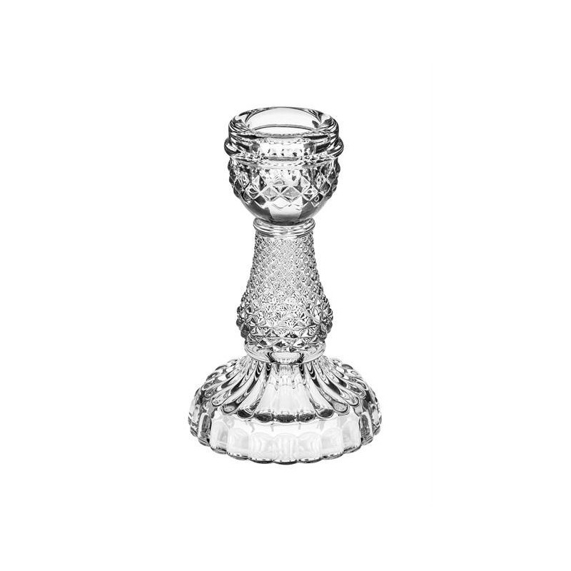 CANDELIERE VETRO WEDDING H.10,5cm ø6,5cm HY-15873