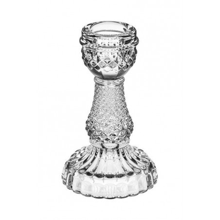 CANDELIERE VETRO WEDDING H.10,5cm ø6,5cm HY-15873