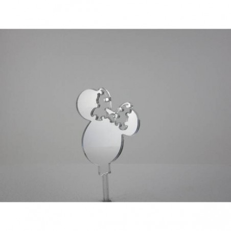 CAKE TOPPER PLEXY TESTA MINNIE COLORI ASS.TI 1pz