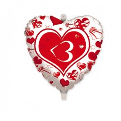 PALLONE MYLAR 45cm CUORE SMS LOVE