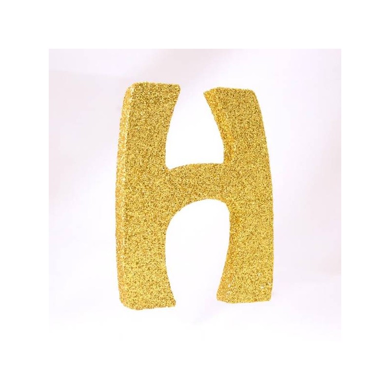 LETTERA POLISTIROLO GLITTER ORO mm120x90 H
