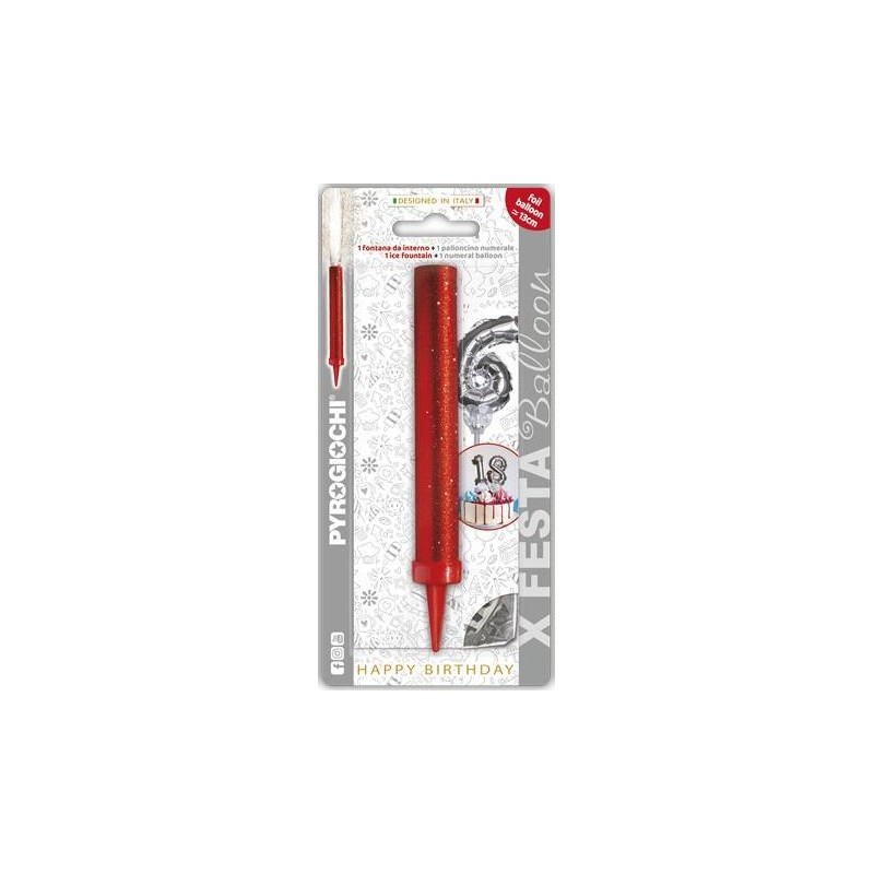 CANDELOTTO FESTA + PALLONCINO MYLAR N°6 H.13cm