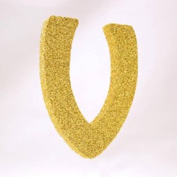 LETTERA POLISTIROLO GLITTER ORO mm120x90 V