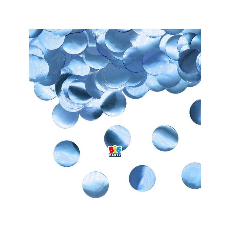 CORIANDOLI IN FOIL ø2cm 50gr CELESTE METAL