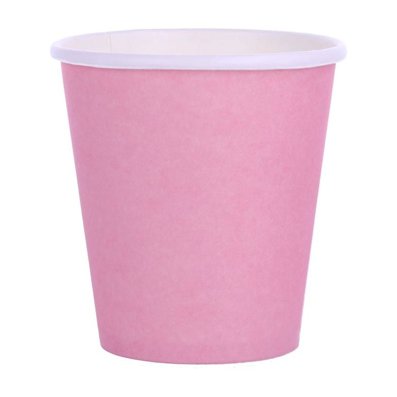 BICCHIERI 270cc CARTA BIODEGRADABILI ROSA 25pz