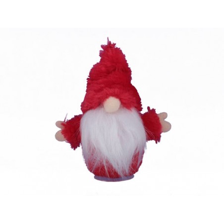 BABBO NATALE TESSUTO IN PIEDI ROSSO H 8cm 8pz