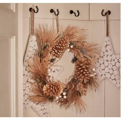 GHIRLANDA C/BACCHE BIANCHE E ORO ø30cm