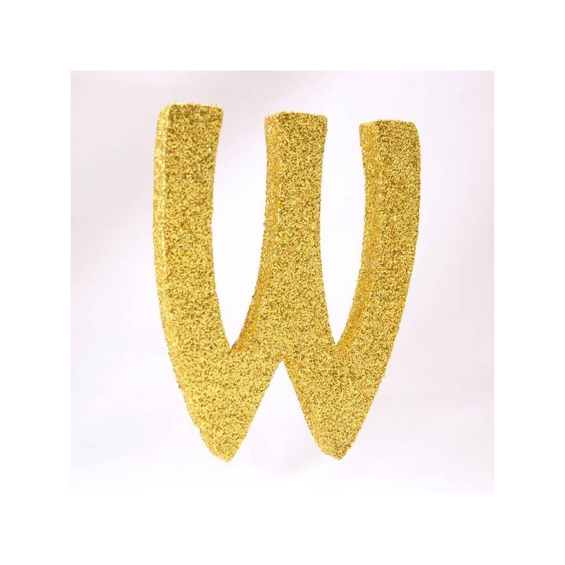 LETTERA POLISTIROLO GLITTER ORO mm120x90 W
