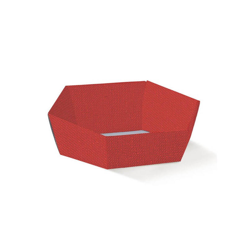 CESTA CARTONE ESAGONALE 38x30x10cm LINO ROSSO