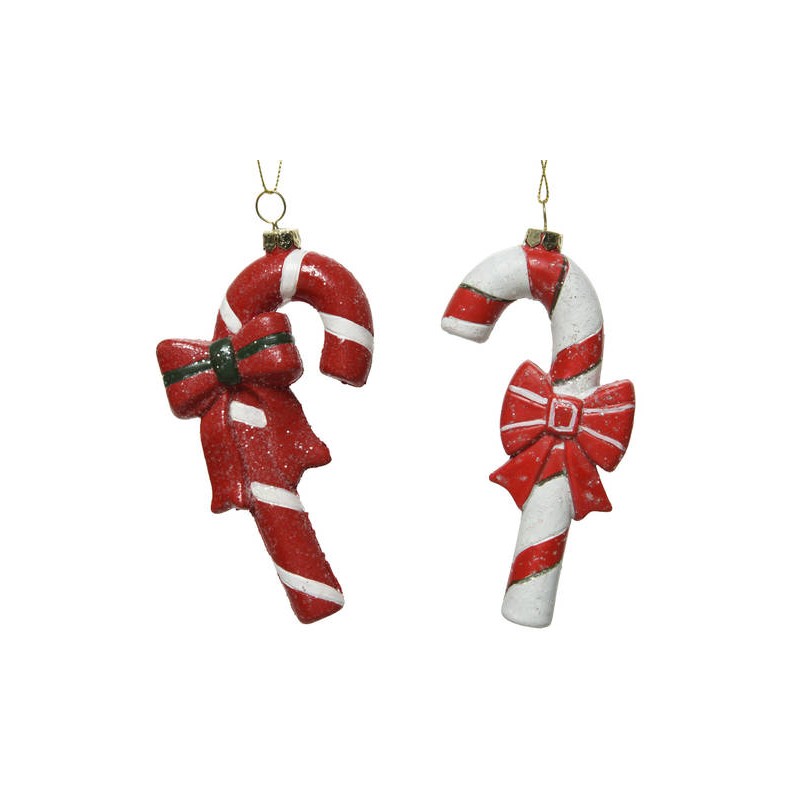 CANDY CANES INFRANGIBILI C/APPEND H.14cm ASS.TI ROSSO-BIANCO 1pz