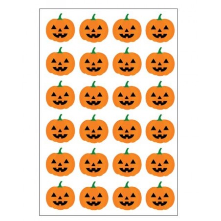 ETICHETTE ADESIVE CHIUDIBUSTA ZUCCA HALLOWEEN ø3cm 240pz
