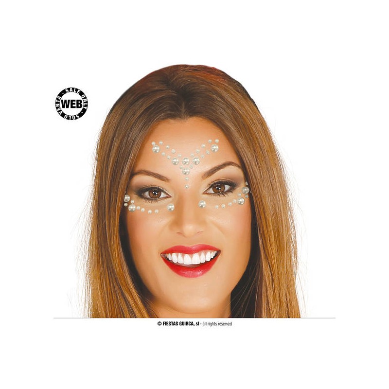 GIOIELLI ADESIVI A SFERA COLORE PERLA PER VISO