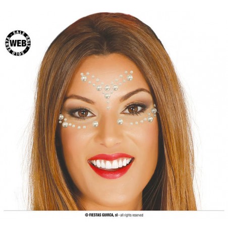 GIOIELLI ADESIVI A SFERA COLORE PERLA PER VISO